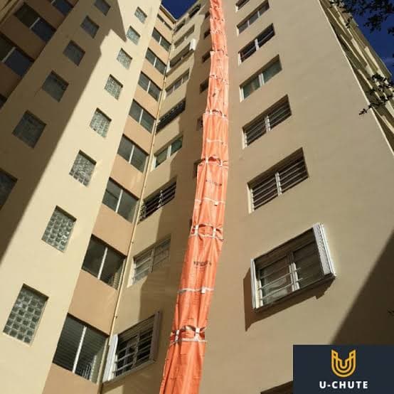 U-Chute reusable polymer-fabric trash chute sections